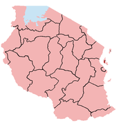 Map of the Zanzibar Urban/West Region