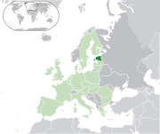 Map showing Estonia in Europe