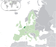 Map showing the Netherlands in Europe