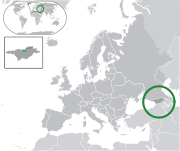 Map showing South Ossetia in Europe