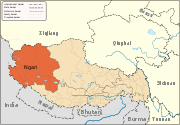Location of Ngari Prefecture in the Tibet Autonomous Region