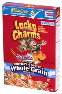 A box of Lucky Charms from 2011