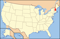Map of the U.S. highlighting New Hampshire