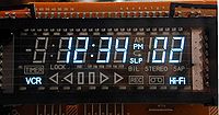 Vacuum fluorescent display used in a videocassette recorder.