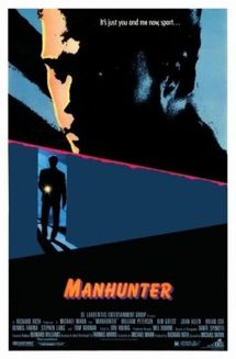 The film's poster. Petersen's face is in silhouette at the top, along with the tagline "It's just you and me now, sport". Below this is a silhouette of Noonan standing in a doorway with a flash-light. The film's title is along the bottom in orange lettering.