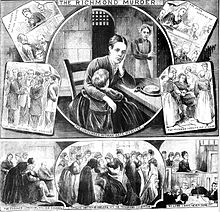 Various scenes showing the trial and conviction of Kate Webster