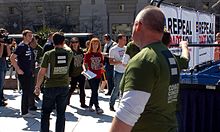 Kathy Griffin arriving at the rally to Repeal "Don't Ask, Don't Tell" (Freedom Plaza, Washington DC)