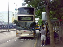 double-decker bus at a bus stop
