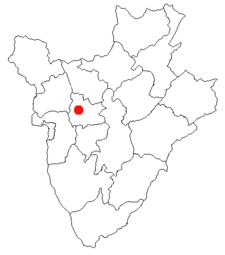 Location of Muramvya in Burundi