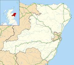 Map showing Muchalls on the east coast of Scotland