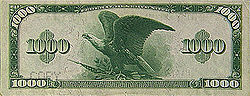 Series 1918 $1000 bill, Reverse