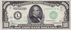 Series 1934 $1000 bill, Obverse, with Grover Cleveland