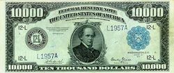 Series 1918 $10,000 bill, Obverse