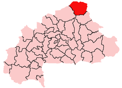 Location of Oudalan Province in Burkina Faso