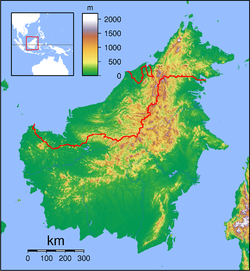 Maludam is located in Borneo Topography