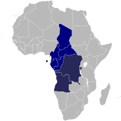 Map of membership in ECCAS and CEMAC   ECCAS and CEMAC   ECCAS only