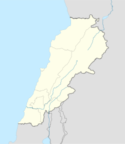 Map showing the location of Mazraat En Nahr within Lebanon