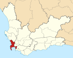The City of Cape Town is located in the south-western corner of the Western Cape province.