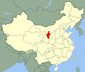 Ningxia is highlighted on this map