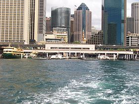 Circular quay ferry wharves from water.jpg