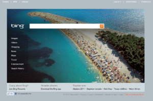 Bing Homepage in April 2011