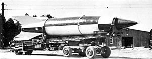 V-2 rocket on Meillerwagen (S.I. Negative #76-2755)[1]