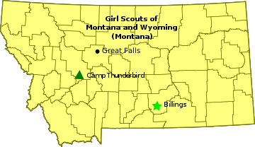 Map of Girl Scout Council in Montana