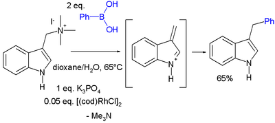 Gramine reaction with phenylboronic acid