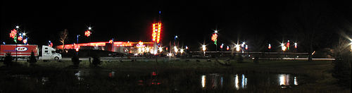 The Thousand Islands Casino after dark.