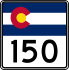 State Highway 150 marker
