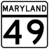 Maryland Route 49 marker