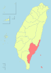 Location of Taitung County in Taiwan