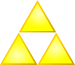 The Triforce is a set of three triangles that is usually the "insignia" of Zelda.