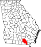 State map highlighting Clinch County