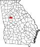 State map highlighting Spalding County