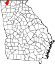 State map highlighting Whitfield County
