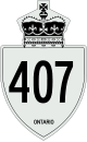 "A King's Highway marker for Highway 407."