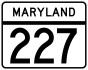 Maryland Route 227 marker