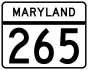 Maryland Route 265 marker
