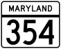 Maryland Route 354 marker