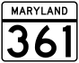 Maryland Route 361 marker
