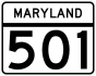 Maryland Route 501 marker