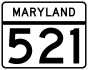 Maryland Route 521 marker