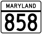 Maryland Route 858 marker