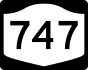 NYS Route 747 marker