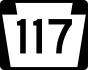PA Route 117 marker