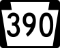 PA Route 390 marker