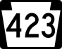 PA Route 423 marker