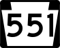 PA Route 551 marker