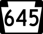 PA Route 645 marker